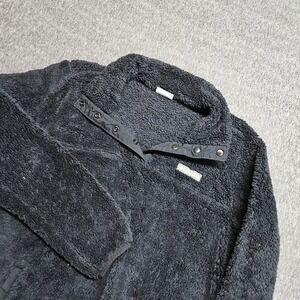 Columbia Fleece Pullover Women Medium Black Snap Neck Sherpa XL1197